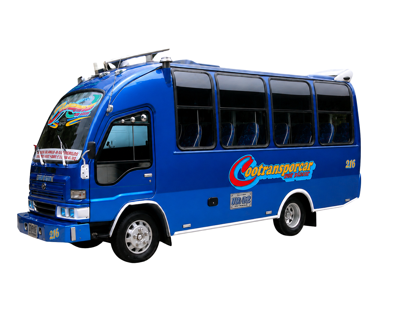 Bus azul de Cootransporcar en Barranquilla