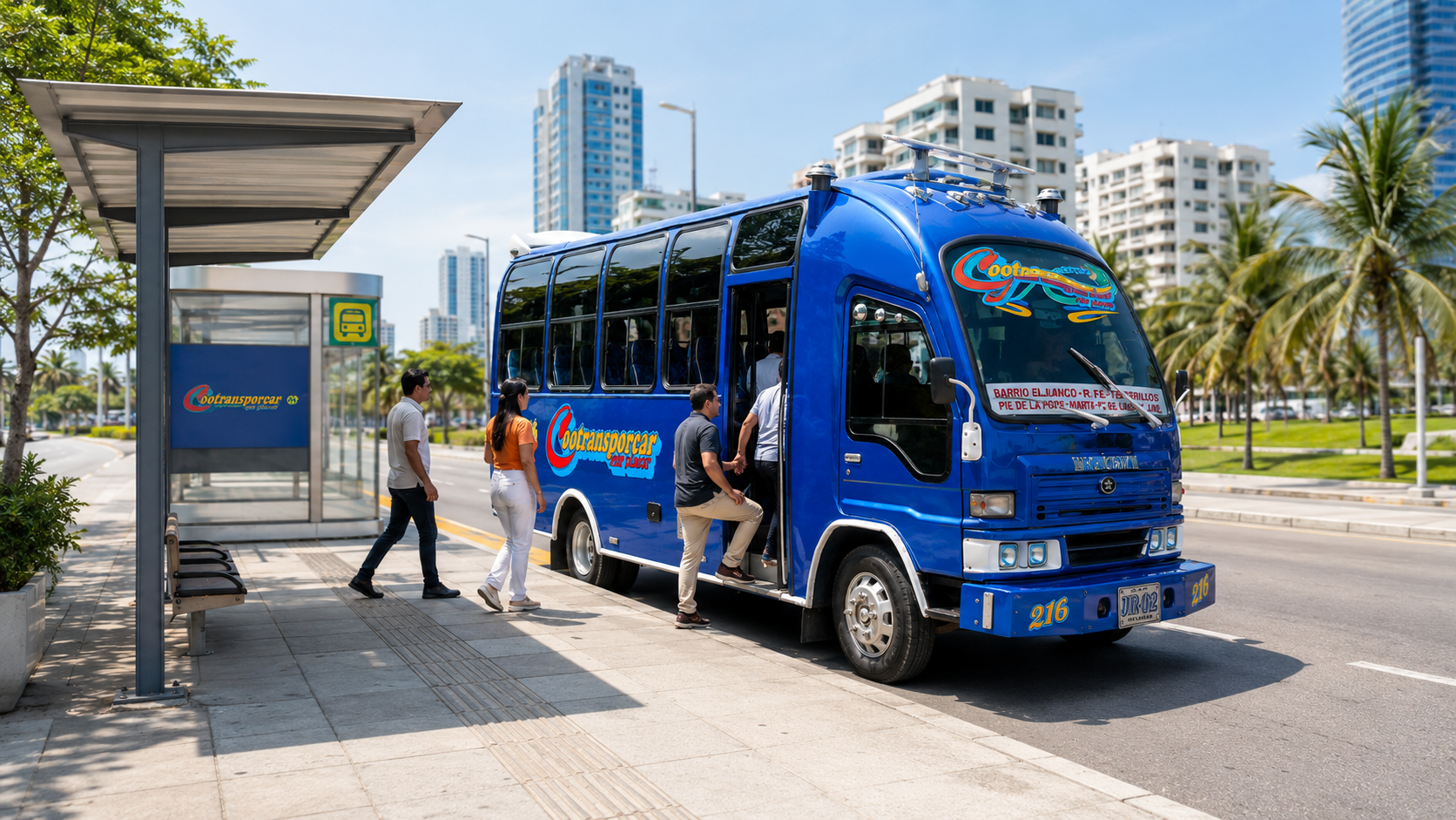 Parada urbana Cootransporcar en Barranquilla